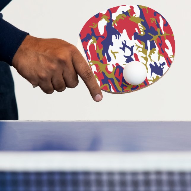 Raquette De Ping Pong 4th of July, Independence day, Camouflage Gold (Insitu)