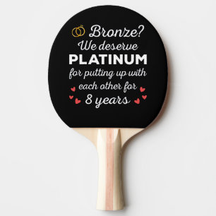 Raquette De Ping Pong 8ème anniversaire Mariage I - Bronze Funny Couple