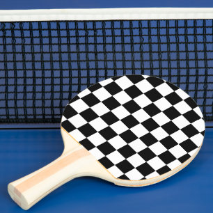 Raquette De Ping Pong à damiers carré noir et blanc