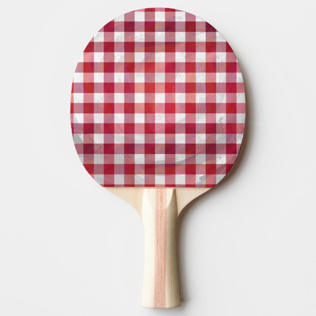 Raquette De Ping Pong à damiers Plaid Noir Et Blanc (Devant)