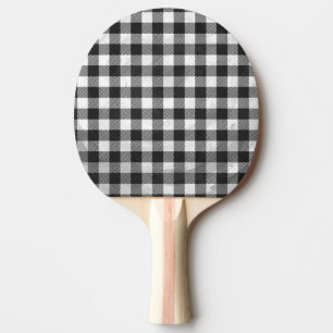 Raquette De Ping Pong à damiers Plaid Noir Et Blanc