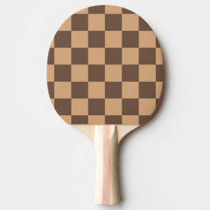 Raquette De Ping Pong À damiers vintage dans les bruns chauds