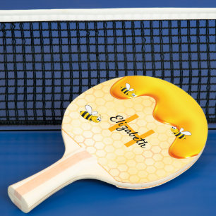 Raquette De Ping Pong Abeilles Jaune goutte de miel nom de l'abeille