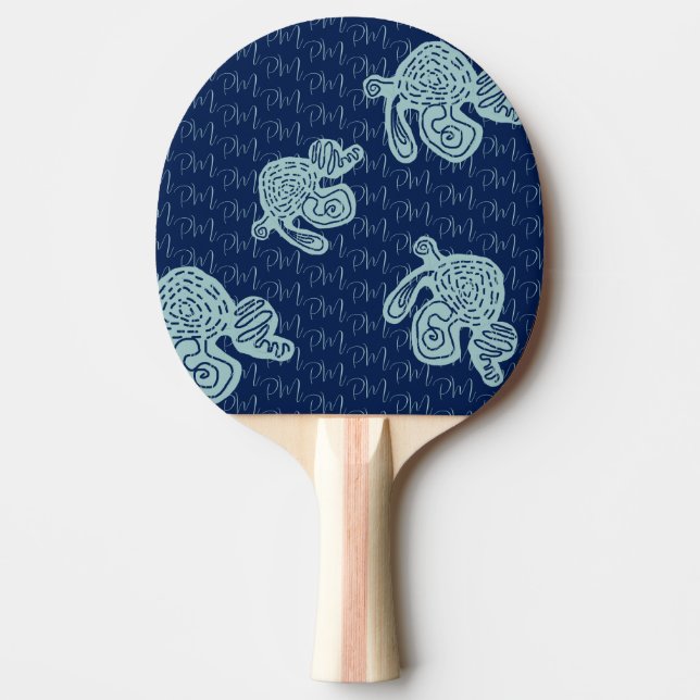 Raquette De Ping Pong Abstract Monogram Pattern (Devant)