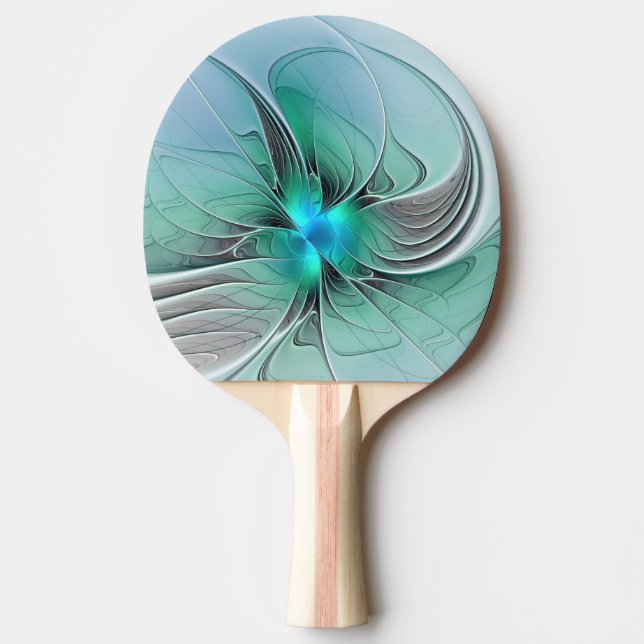 Raquette De Ping Pong Abstrait De Bleu, Art Fractal Moderne (Devant)