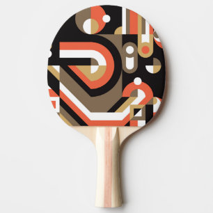 Raquette De Ping Pong Abstrait géométrique : Conception futuriste de l'o
