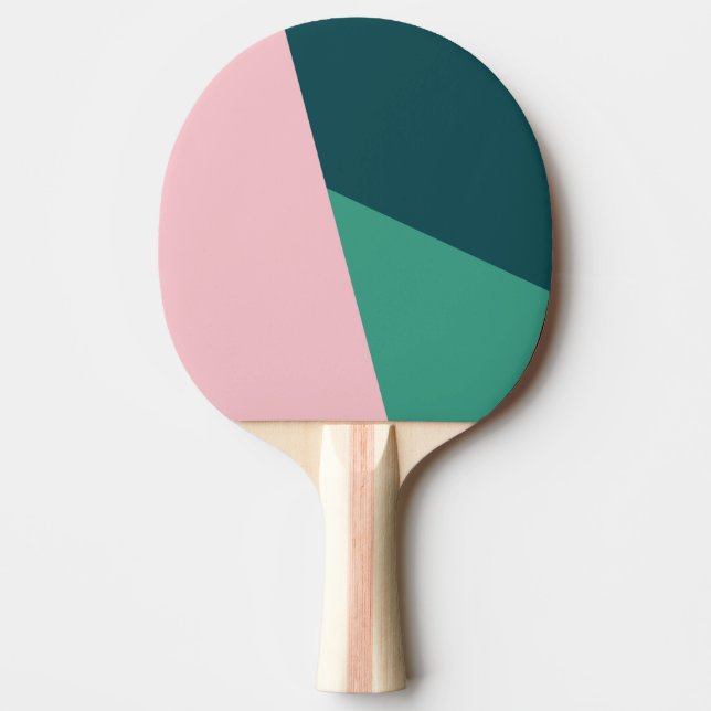 Raquette De Ping Pong abstrait moderne, rose et vert pastel (Devant)