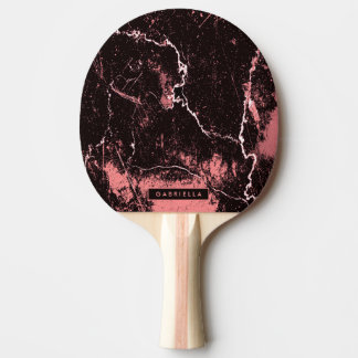 Raquette De Ping Pong Abstrait noir et rose