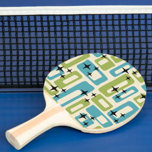 Raquette De Ping Pong Abstrait Rétro Moderne du Milieu du Siècle