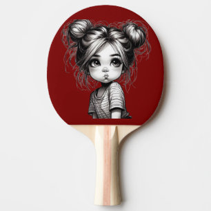Raquette De Ping Pong Adorable Fille de Noël avec chatte - Idée cadeau m