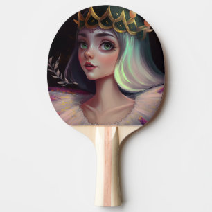 Raquette De Ping Pong Adorable Grande Reine aux yeux