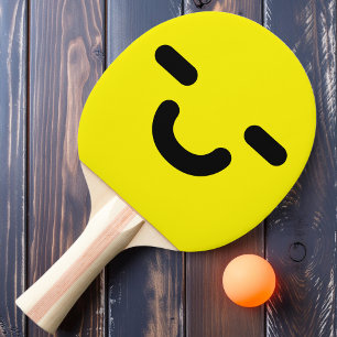 Raquette De Ping Pong Agréable Smiley Face Ping Pong Jaune