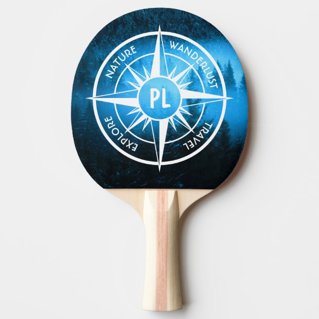 Raquette De Ping Pong Aiguille de compas monogramme brouillard dans la f (Devant)