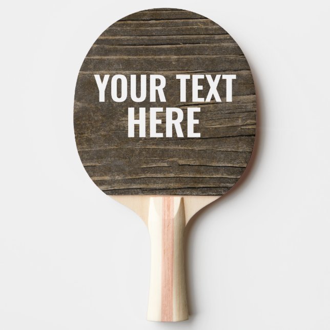 RAQUETTE DE PING PONG AJOUTER DU TEXTE PERSONNALISÉ FAUX WOOD PING PONG  (Devant)