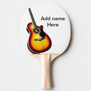 Raquette De Ping Pong Ajouter votre nom texte brun acoustique guitare éd
