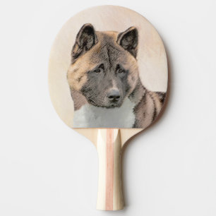 Raquette De Ping Pong Akita Peinture - Cute Original Chien Art