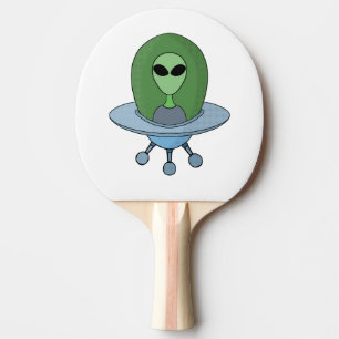 Raquette De Ping Pong Alien dans son petit vaisseau spatial