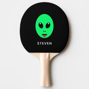 Raquette De Ping Pong Alien noir vert personnalisé