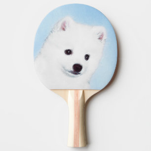Raquette De Ping Pong American Eskimo Dog Painting - Original Dog Art