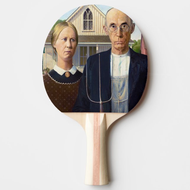 Raquette De Ping Pong American gothique classique peinture Grant Wood (Devant)