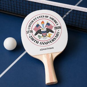 Raquette De Ping Pong Amérique personnalisée 250e anniversaire