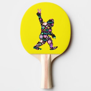 Raquette De Ping Pong Amour de la paix Bigfoot Hippie Drôle Amateur de B