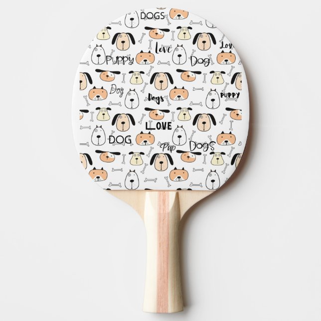 Raquette De Ping Pong Amoureux des chiens chiot (Devant)
