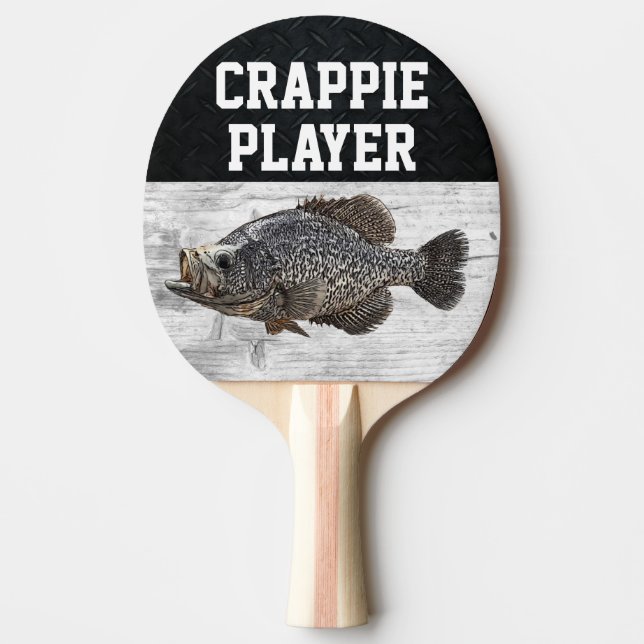 Raquette De Ping Pong Amusant Pun de pêche Crappie Player Fish Smack Tal (Devant)
