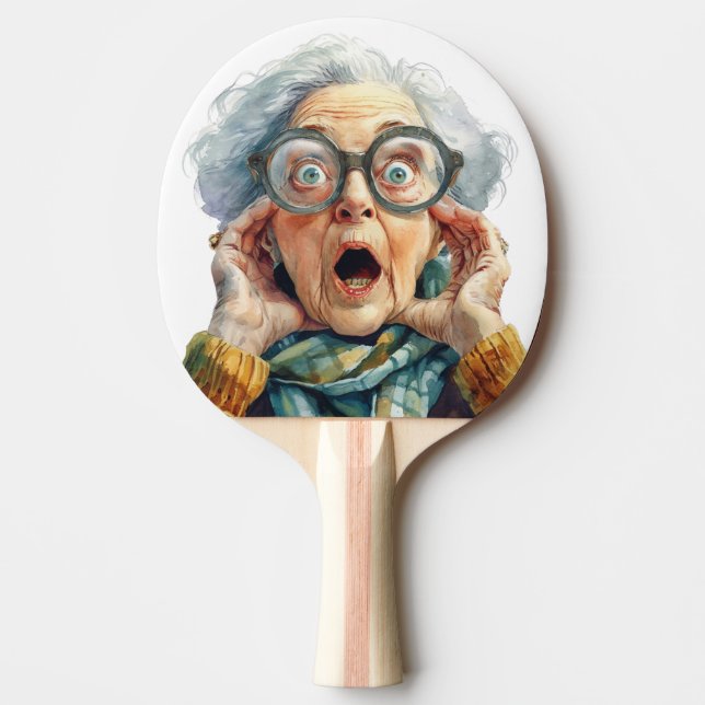 Raquette De Ping Pong Amusant Senior Surpris Ping Pong Paddle (Devant)