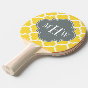 Raquette De Ping Pong Ananas Marocain #5 Charbon 3 Monogramme initial