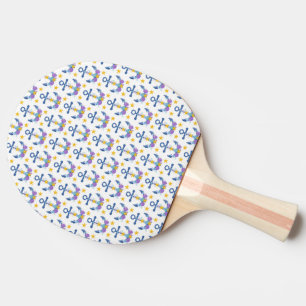 Raquette De Ping Pong Ancre Bleue Coquilles de Mer Violettes Étoile de M