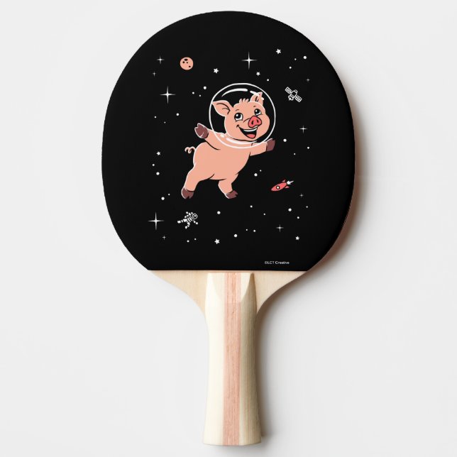 Raquette De Ping Pong Animaux De Cochon Dans L'Espace (Devant)