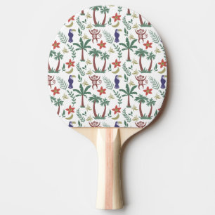Raquette De Ping Pong Animaux tropicaux sans soudure motif macaw et sing