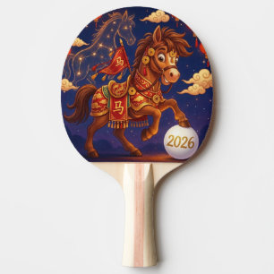Raquette De Ping Pong Année du cheval, 2026, Astrologie chinoise, Zodiaq