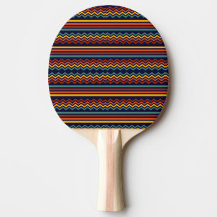 Raquette De Ping Pong Années 1970 rétro rayures vintages et zig zag