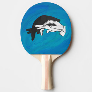 Raquette De Ping Pong Anteille Ombre Sur Bleu
