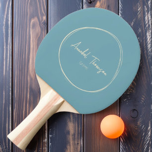 Raquette De Ping Pong Après-midi Aqua Chaud Moderne de Milieu de Siècle