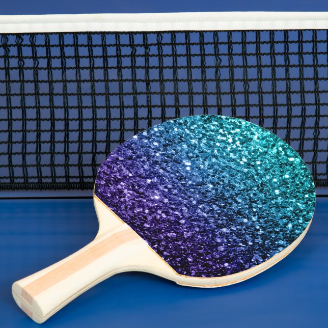 Raquette De Ping Pong Aqua blue Ombre faux scintillants de parties scint (Insitu)