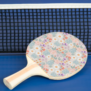 Raquette De Ping Pong Aquarelle Boho Rose Floral