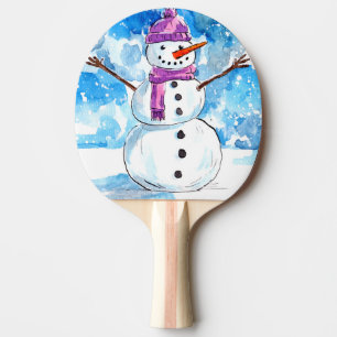 Raquette De Ping Pong Aquarelle de Snowman