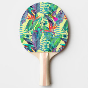 Raquette De Ping Pong Aquarelle Humminbirds dans la jungle