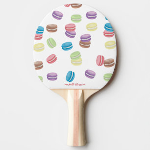 Raquette De Ping Pong Aquarelle Pastel colorée Macarons français