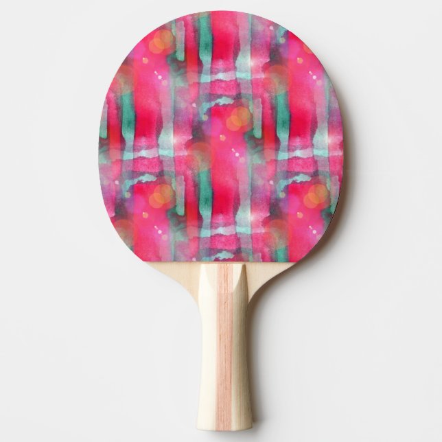Raquette De Ping Pong Aquarelle peinte par résumé d'éclat de Sun (Devant)