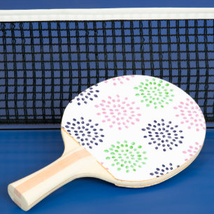 Raquette De Ping Pong Aquarelle rose Marine Vert Fleur Motif Floral
