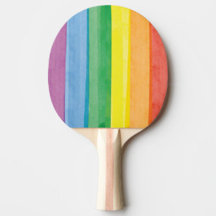 Raquette De Ping Pong Aquarelles Arc-en-ciel de la Fierté