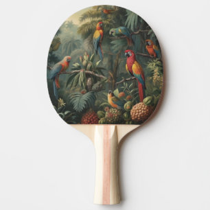 Raquette De Ping Pong Ara écarlate de l'aviaire abondant et ananas