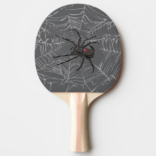 Raquette De Ping Pong Araignée Noire Et Araignée De Toile D'Araignée