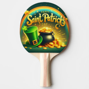 Raquette De Ping Pong Arc-en-ciel coloré Saint Patrick's Day