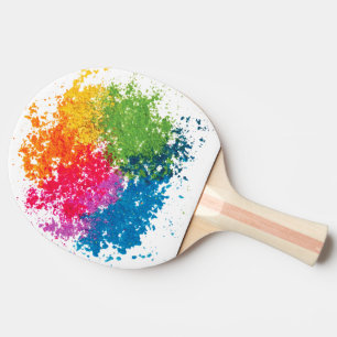 Raquette De Ping Pong Arc-en-ciel de poudre de couleur