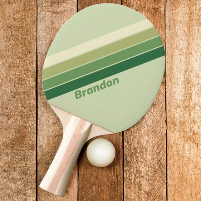 Raquette De Ping Pong Arc-en-ciel rétro Moss avec nom (Créateur téléchargé)